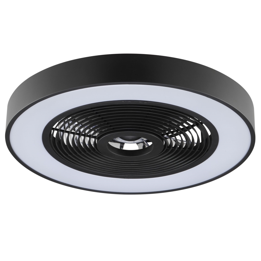 Brilliant - LED RGBW Dimmable ceiling light with fan CATANIA LED/37W/230V 2700-6500K Ø 48.6 cm black + remote control