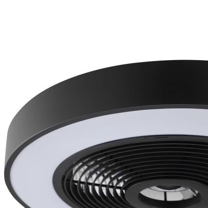 Brilliant - LED RGBW Dimmable ceiling light with fan CATANIA LED/37W/230V 2700-6500K Ø 48.6 cm black + remote control