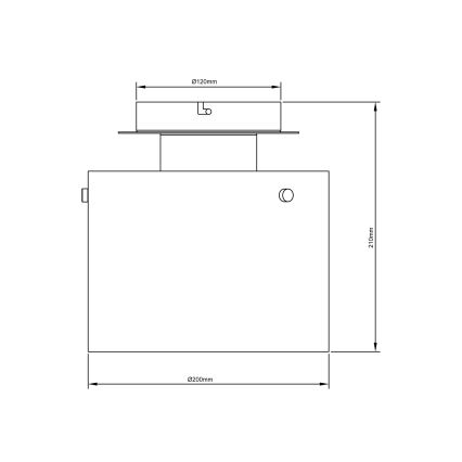 Brilliant - Ceiling light BETH 1xE27/60W/230V Ø 20 cm black/smoked