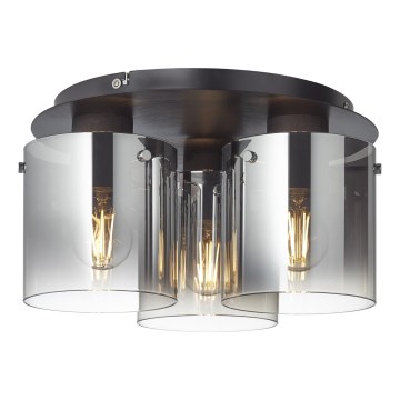 Brilliant - Ceiling Light BETH 3xE27/60W/230V Black/Smoked