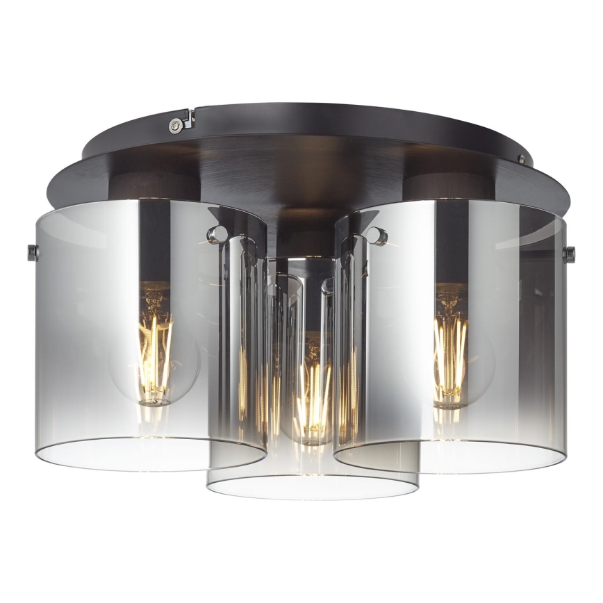 Brilliant - Ceiling Light BETH 3xE27/60W/230V Black/Smoked