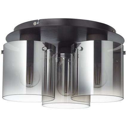 Brilliant - Ceiling Light BETH 3xE27/60W/230V Black/Smoked