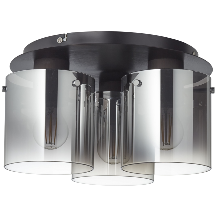 Brilliant - Ceiling Light BETH 3xE27/60W/230V Black/Smoked
