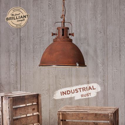 Brilliant - Chain-hung chandelier JESPER GLAS 1xE27/60W/230V copper finish