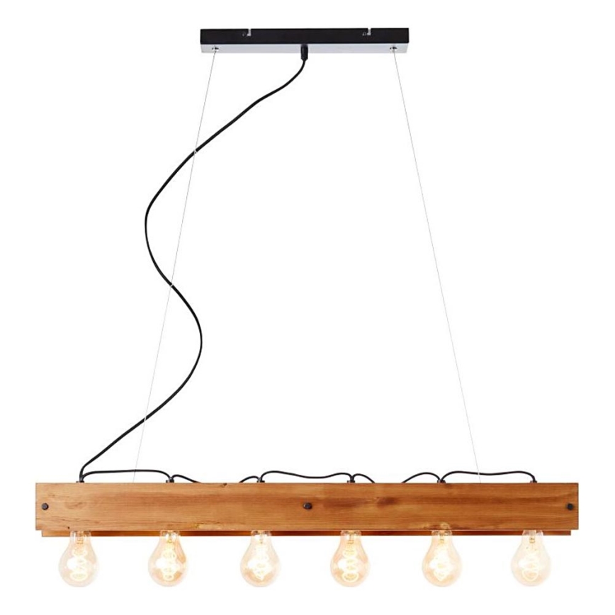 Brilliant - Chandelier on a string CALANDRA 6xE27/42W/230V pine