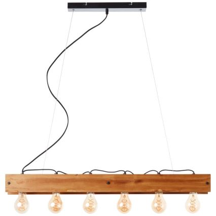 Brilliant - Chandelier on a string CALANDRA 6xE27/42W/230V pine