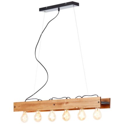Brilliant - Chandelier on a string CALANDRA 6xE27/42W/230V pine