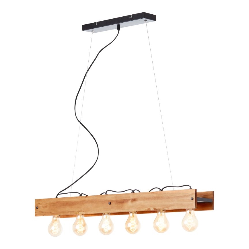 Brilliant - Chandelier on a string CALANDRA 6xE27/42W/230V pine