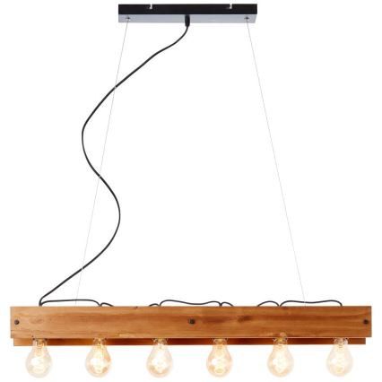 Brilliant - Chandelier on a string CALANDRA 6xE27/42W/230V pine
