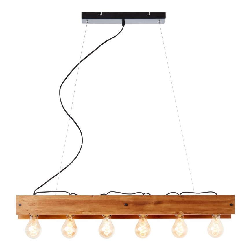 Brilliant - Chandelier on a string CALANDRA 6xE27/42W/230V pine
