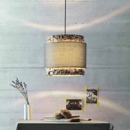 Brilliant - Chandelier on a string WATERLILLY 1xE27/60W/230V d. 35 cm grey