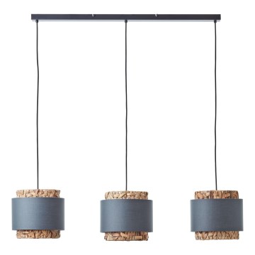 Brilliant - Chandelier on a string WATERLILLY 3xE27/60W/230V grey