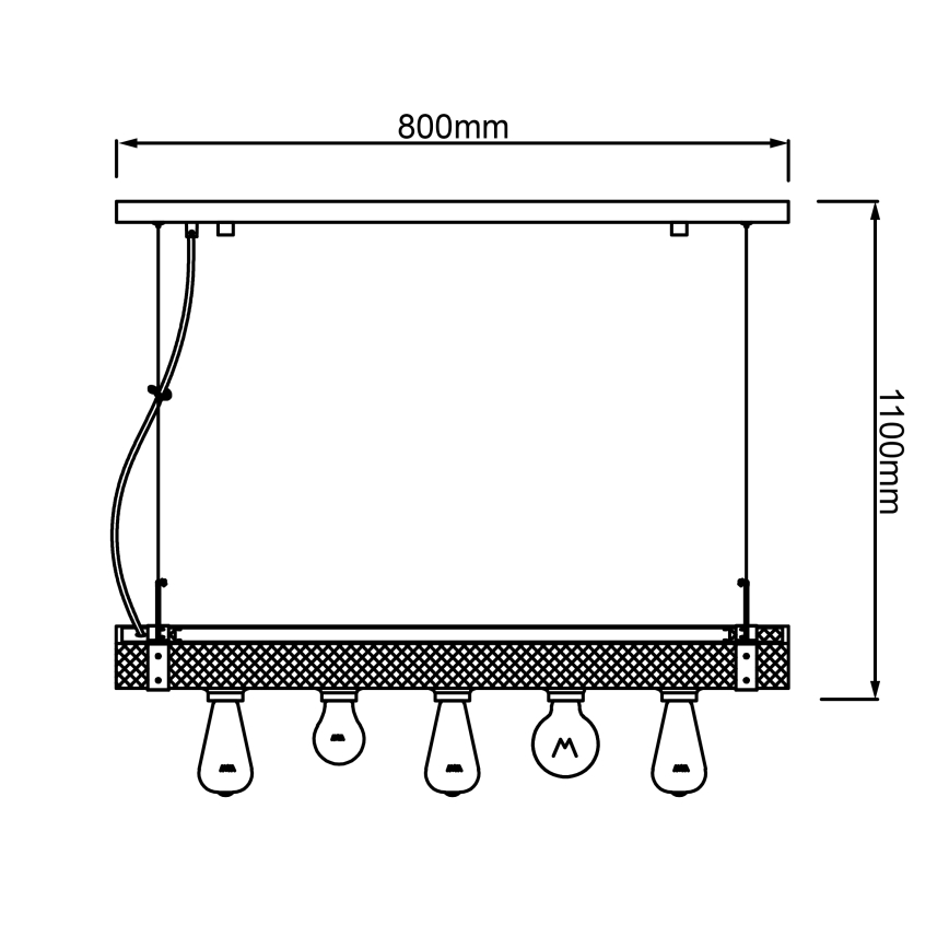 Brilliant - Chandelier on a string WOODHILL 5xE27/30W/230V - FSC certified