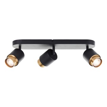Brilliant - COVELO LED spotlight 3x GU10/5W/230V black/gold