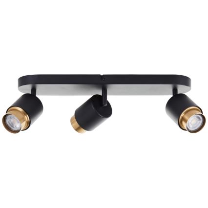 Brilliant - COVELO LED spotlight 3x GU10/5W/230V black/gold