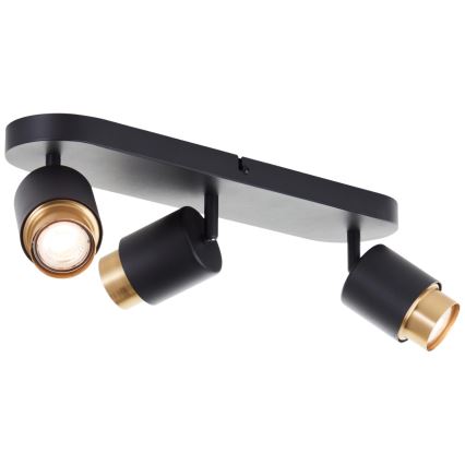 Brilliant - COVELO LED spotlight 3x GU10/5W/230V black/gold