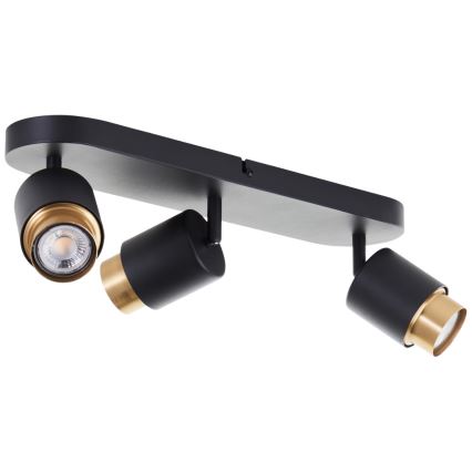 Brilliant - COVELO LED spotlight 3x GU10/5W/230V black/gold