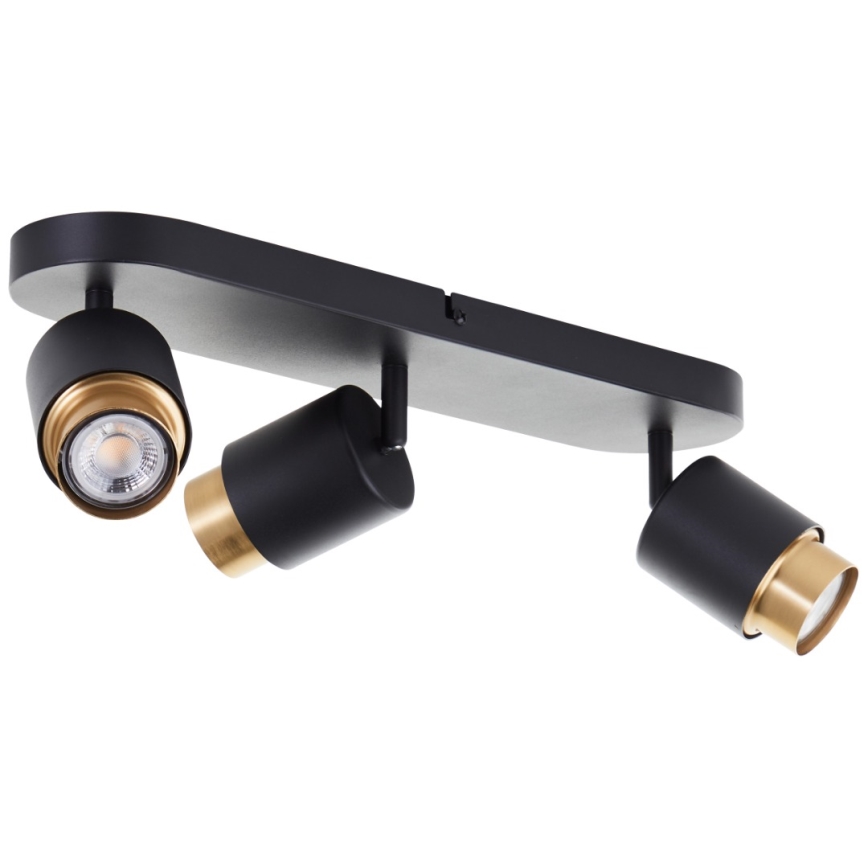 Brilliant - COVELO LED spotlight 3x GU10/5W/230V black/gold