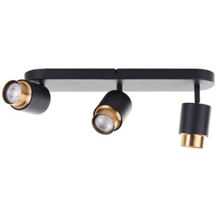 Brilliant - COVELO LED spotlight 3x GU10/5W/230V black/gold