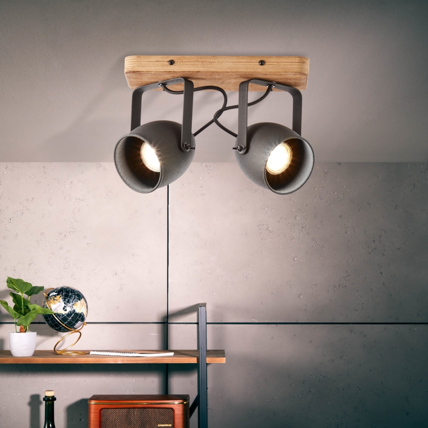 Brilliant - CROWTON 2xGU10/6W/230V Pine Spotlight