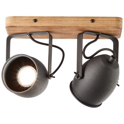 Brilliant - CROWTON 2xGU10/6W/230V Pine Spotlight