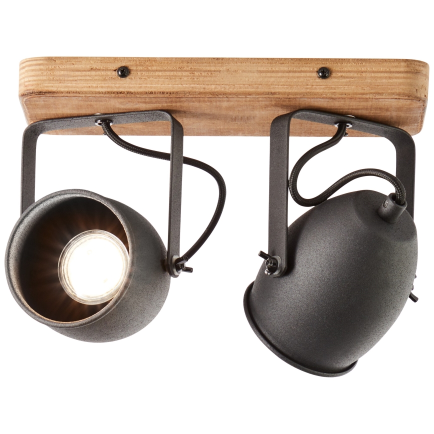 Brilliant - CROWTON 2xGU10/6W/230V Pine Spotlight