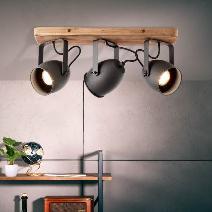 Brilliant - CROWTON Spot Light 3xGU10/6W/230V, Pine