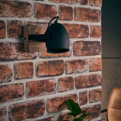 Brilliant - CROWTON Wall-Mounted Spotlight 1xGU10/6W/230V, Pine