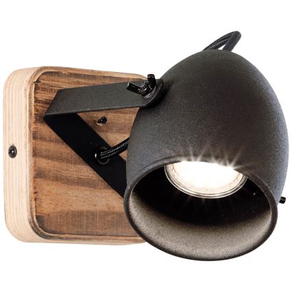 Brilliant - CROWTON Wall-Mounted Spotlight 1xGU10/6W/230V, Pine