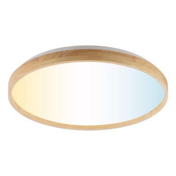 Brilliant - Dimmable ALSON LED Ceiling Light LED/21W/230V 3000-6500K Ø 49.5 cm Rubberwood + Remote Control