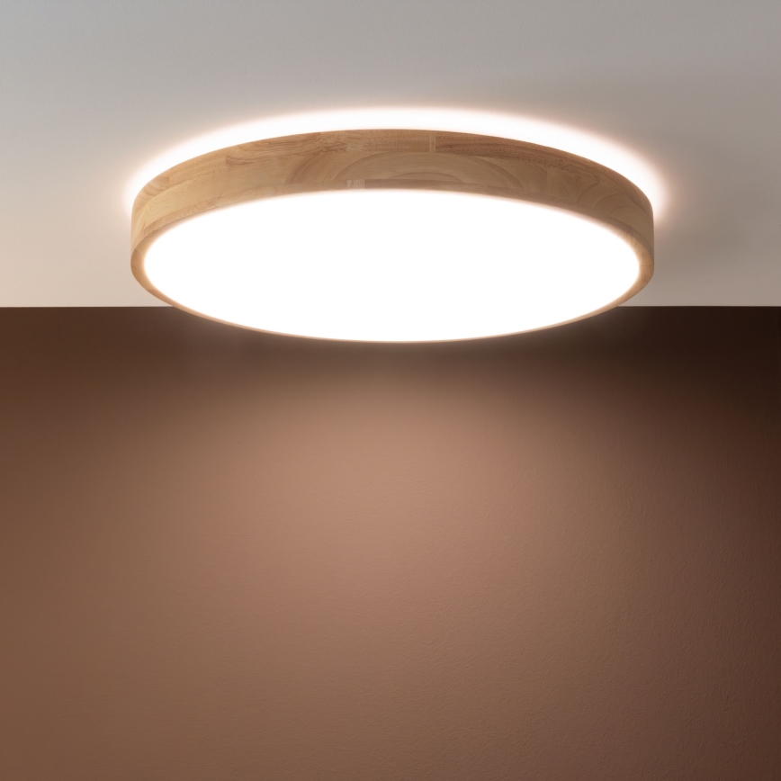 Brilliant - LED Dimmable Ceiling Light SLIMLINE LED/60W/230V 3000-6500K Ø 45 cm Rubberwood + Remote Control