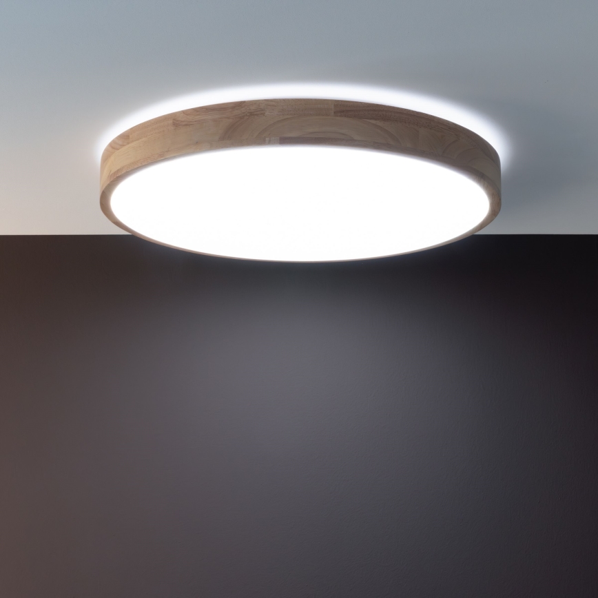 Brilliant - LED Dimmable Ceiling Light SLIMLINE LED/60W/230V 3000-6500K Ø 45 cm Rubberwood + Remote Control
