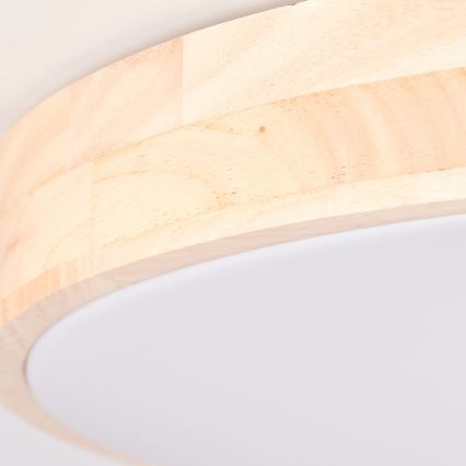 Brilliant - LED Dimmable Ceiling Light SLIMLINE LED/60W/230V 3000-6500K Ø 45 cm Rubberwood + Remote Control
