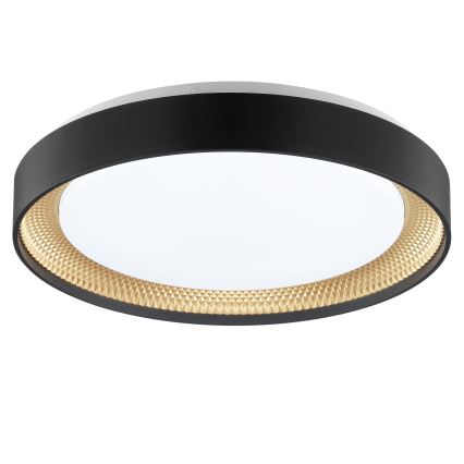 Brilliant - WALDO LED Dimmable Ceiling Light LED/24W/230V 3000-6500K Ø 38.5 cm Black/Gold + Remote Control