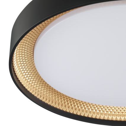Brilliant - WALDO LED Dimmable Ceiling Light LED/24W/230V 3000-6500K Ø 38.5 cm Black/Gold + Remote Control