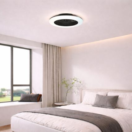 Brilliant - LED dimmable ceiling light with fan MONTERO LED/20W/230V 2700–6500K Ø 42 cm black + remote control