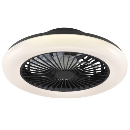 Brilliant - LED dimmable ceiling light with fan MONTERO LED/20W/230V 2700–6500K Ø 42 cm black + remote control