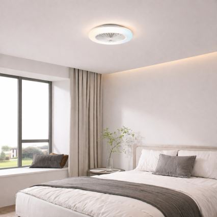 Brilliant - MONTERO LED dimmable ceiling light with fan LED/20W/230V 2700-6500K Ø42 cm white + remote control