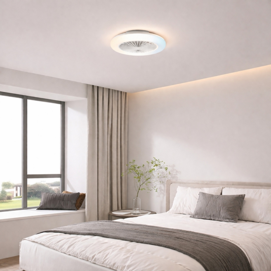 Brilliant - MONTERO LED dimmable ceiling light with fan LED/20W/230V 2700-6500K Ø42 cm white + remote control