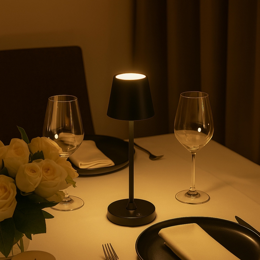 Brilliant - LED Dimmable Rechargeable Touch-Controlled Outdoor Table Lamp ELORA LED/2.5W/5V 2700K 2600 mAh IP44 black