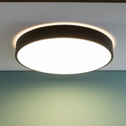 Brilliant - SLIMLINE Dimmable LED Ceiling Light LED/60W/230V 3000-6500K Ø 49 cm Black + Remote Control