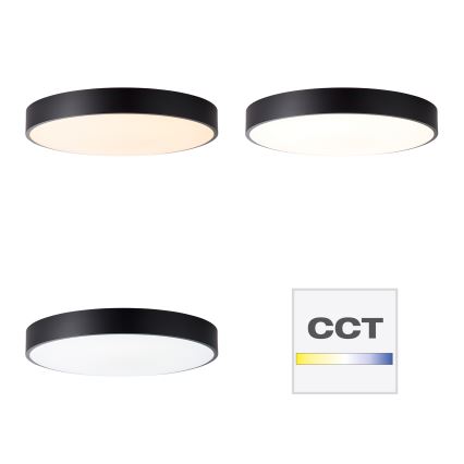 Brilliant - SLIMLINE Dimmable LED Ceiling Light LED/60W/230V 3000-6500K Ø 49 cm Black + Remote Control