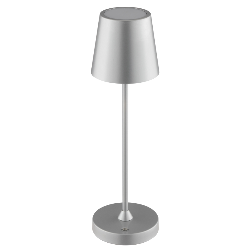 Brilliant - LED Dimmable Rechargeable Touch Outdoor Table Lamp ELORA LED/2.5W/5V 2700K 2600 mAh IP44 Silver