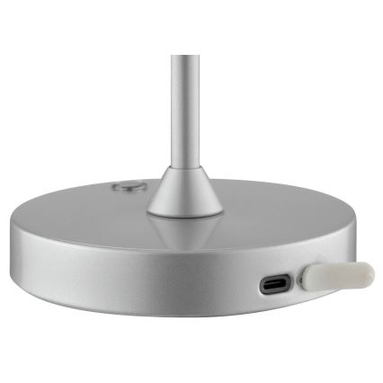 Brilliant - LED Dimmable Rechargeable Touch Outdoor Table Lamp ELORA LED/2.5W/5V 2700K 2600 mAh IP44 Silver