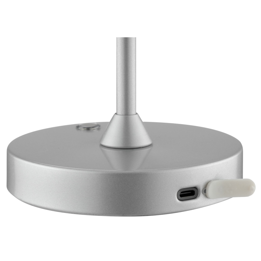 Brilliant - LED Dimmable Rechargeable Touch Outdoor Table Lamp ELORA LED/2.5W/5V 2700K 2600 mAh IP44 Silver
