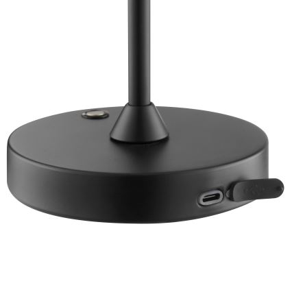 Brilliant - ELORA Dimmable Rechargeable Touch-Control LED Outdoor Table Lamp, 2.5W/5V, 2700K, 2600 mAh, IP44, Black