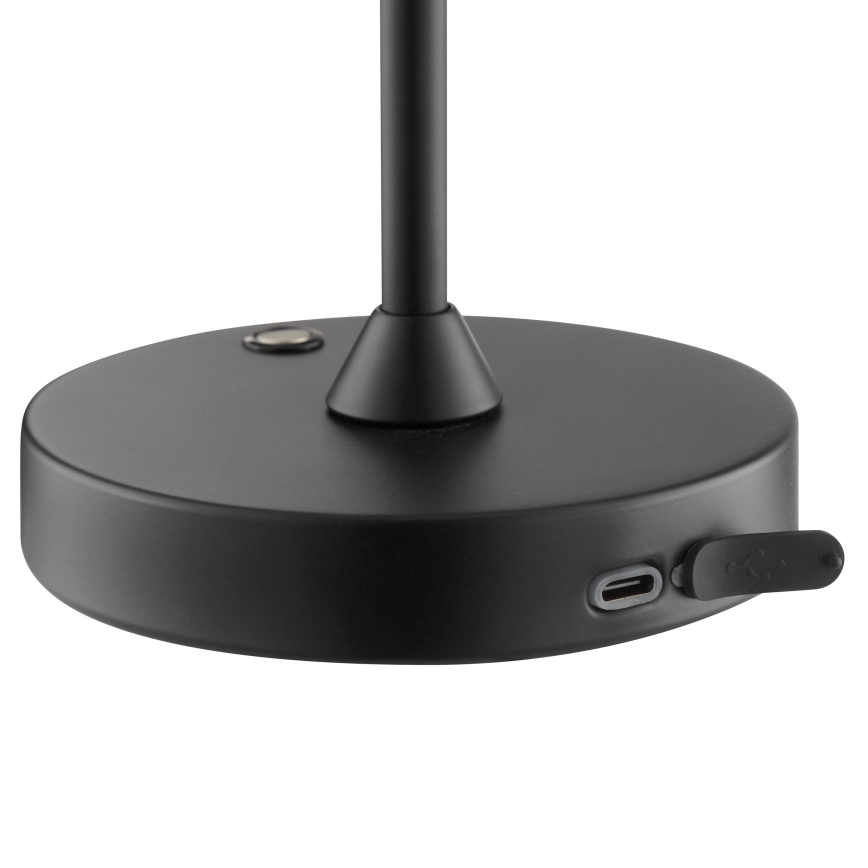 Brilliant - ELORA Dimmable Rechargeable Touch-Control LED Outdoor Table Lamp, 2.5W/5V, 2700K, 2600 mAh, IP44, Black