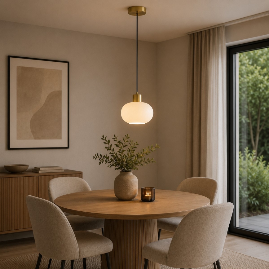 Brilliant - FANNY cable-suspended pendant light 1xE27/20W/230V Ø 22 cm brass