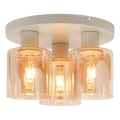 Brilliant - Flush-mounted chandelier LYSKA 3xE27/20W/230V Ø 31 cm cream/smoky beige