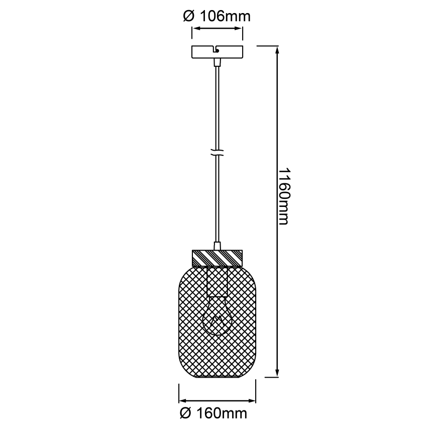 Brilliant - GIADA cable pendant 1xE27/40W/230V Ø 16 cm grey